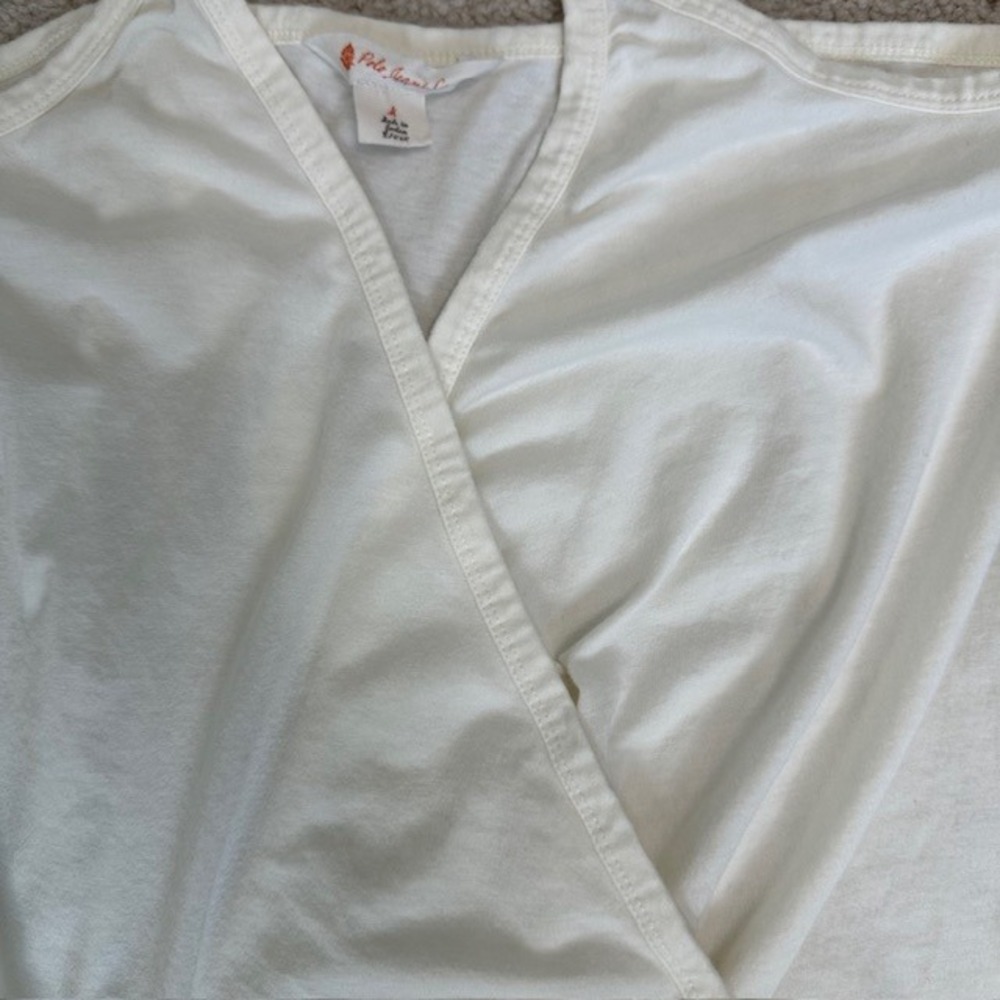 Ralph Lauren Polo Jeans Co. Cream Wrapped Draped Goddess Top Size M - Picture 5 of 14
